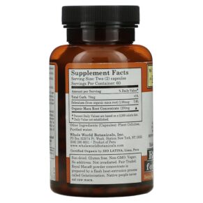 Thực phẩm bổ sung Whole World Botanicals Royal Maca for Menopause 600 mg 120 Veg. Caps 691195001035