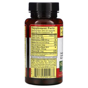 Thực phẩm bổ sung Whole World Botanicals Super Royal Maca For Men 500 mg 90 Vegetarian Capsules 691195001073