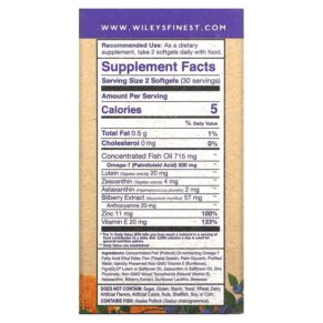 Thực phẩm bổ sung Wiley's Finest Bold Vision Proactive 60 Softgels 857188004401