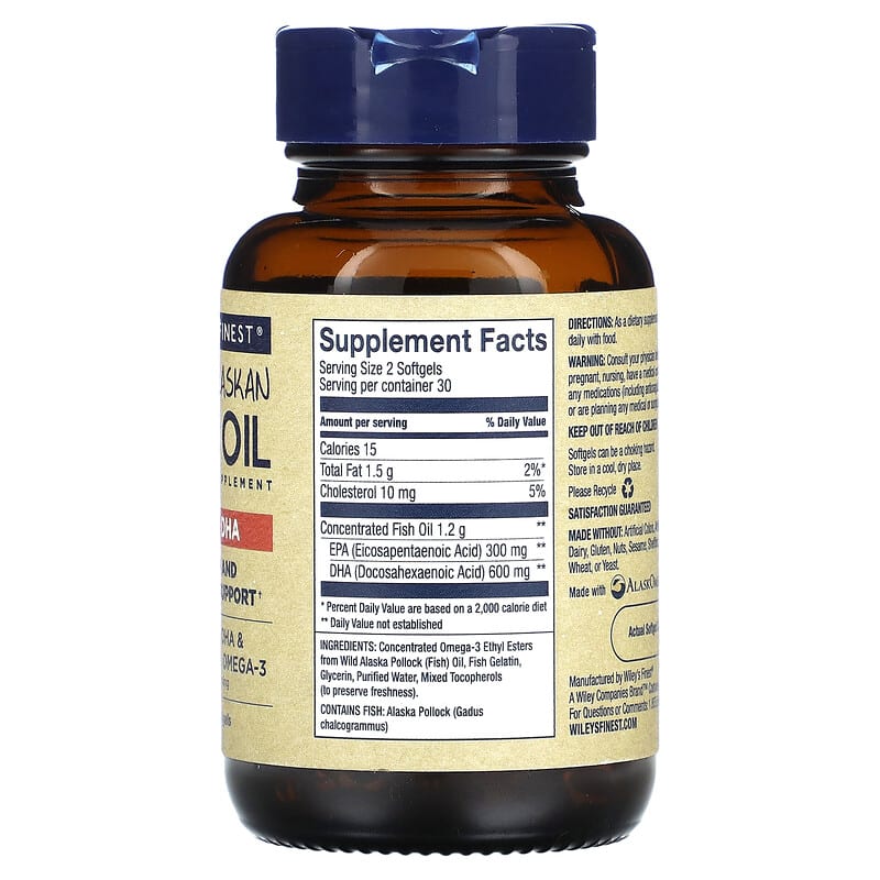 Wiley's Finest Wild Alaskan Fish Oil 60 Softgels 2 Thực phẩm bổ sung Wiley's Finest Wild Alaskan Fish Oil 60 Softgels 857188004524