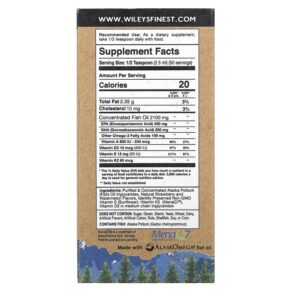 Thực phẩm bổ sung Wiley's Finest Wild Alaskan Fish Oil For Kids! Beginner's DHA Natural Strawberry Watermelon 650 mg 4.23 fl oz (125 ml) 857188004272