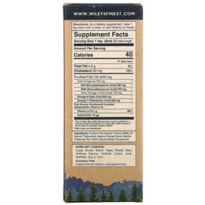 Thực phẩm bổ sung Wiley's Finest Wild Alaskan Fish Oil Orange Burst 8.45 fl oz (250 ml) 857188004005