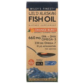 Thực phẩm chức năng Wiley's Finest Wild Alaskan Fish Oil Orange Burst 8.45 fl oz (250 ml) 857188004005