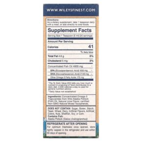 Thực phẩm bổ sung Wiley's Finest Wild Alaskan Fish Oil Summit DHA Natural Lime 4.23 fl oz (125 ml) 857188004470