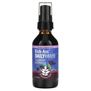 Thực phẩm chức năng WishGarden Herbs Kick-Ass Daily Immune Elderberry & Astragalus 2 fl oz (59 ml) 656490381725