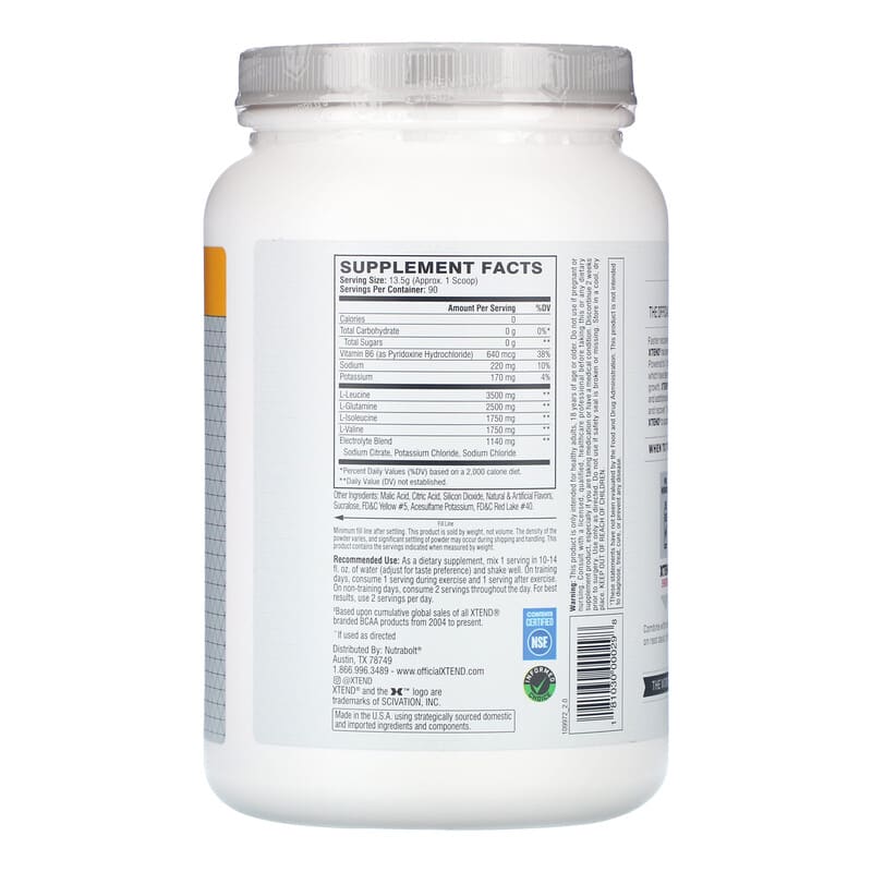 Xtend The Original 7G BCAA Mango Madness 2.78 lb (1.26 kg) 2 Thực phẩm bổ sung Xtend The Original 7G BCAA Mango Madness 2.78 lb (1.26 kg) 181030000298