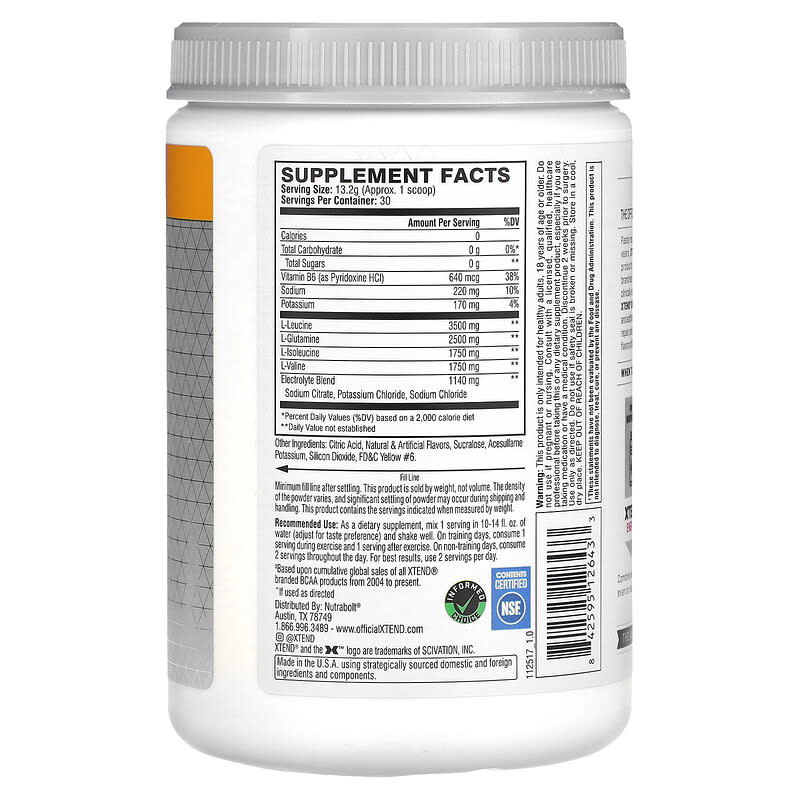 Xtend The Original 7G BCAA Orange Cream 14 oz (396 g) 2 Thực phẩm bổ sung Xtend The Original 7G BCAA Orange Cream 14 oz (396 g) 842595126433