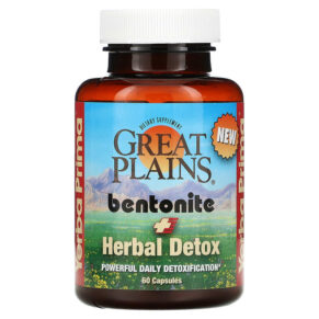 Thực phẩm chức năng Yerba Prima Great Plains Bentonite + Herbal Detox 60 Capsules 046352005188