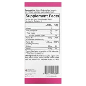 Thực phẩm bổ sung Youtheory B12B6 On The Go Raspberry 12 Packets 1 fl oz (30 ml) Each 850021920289