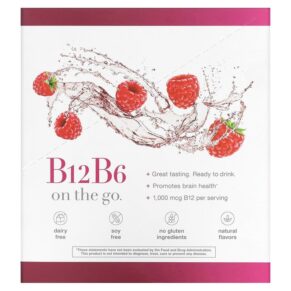 Thực phẩm chức năng Youtheory B12B6 On The Go Raspberry 12 Packets 1 fl oz (30 ml) Each 850021920289