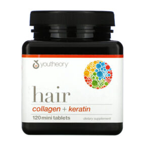 Thực phẩm chức năng Youtheory Hair Collagen + Keratin 120 Mini Tablets 850502007843