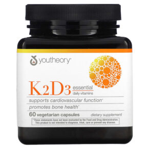 Thực phẩm chức năng Youtheory K2D3 Essential Daily Vitamins 60 Vegetarian Capsules 850021920357