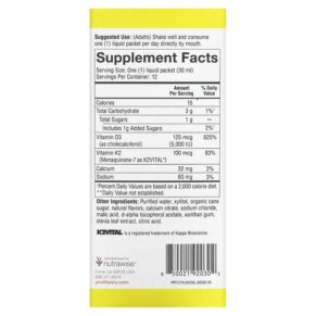 Thực phẩm bổ sung Youtheory K2D3 On Th Go Peach 12 Packets 1 fl oz (30 ml) Each 850021920302