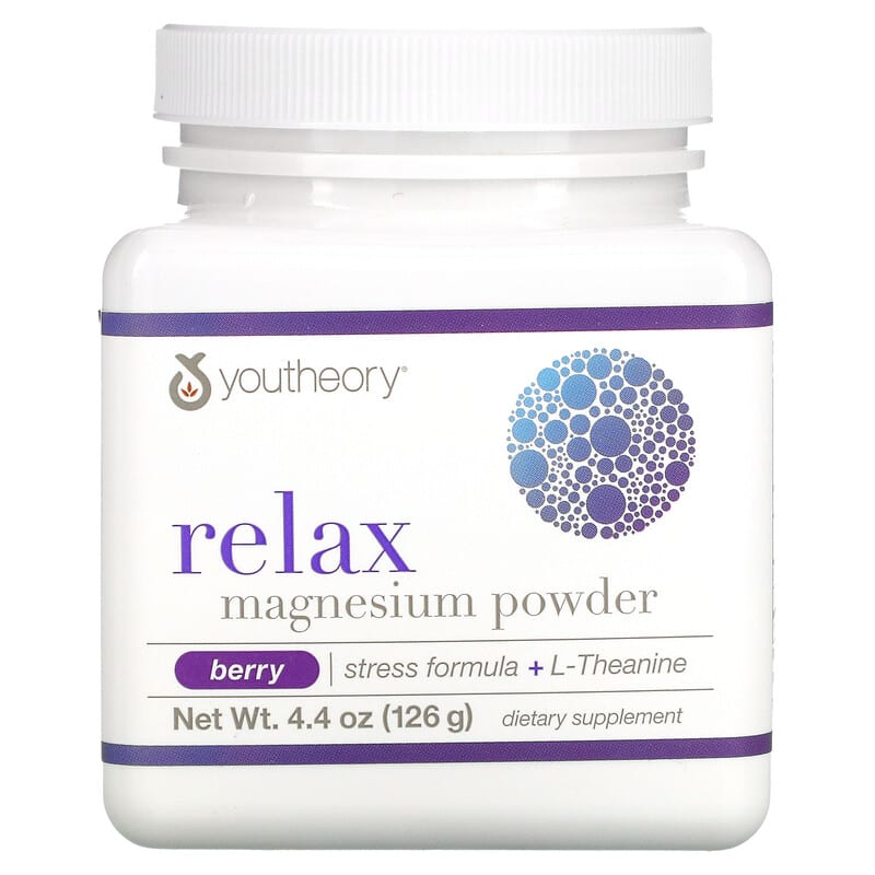 Youtheory Relax Magnesium Powder Berry 4.4 oz (126 g) 8 Thực phẩm chức năng Youtheory Relax Magnesium Powder Berry 4.4 oz (126 g) 850502007300