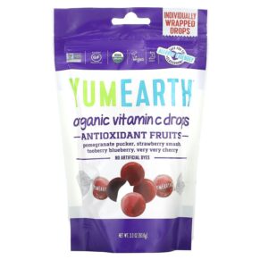 Thực phẩm chức năng YumEarth Organic Vitamin C Drops Antioxidant Fruit 3.3 oz (93.6 g) 810165011502