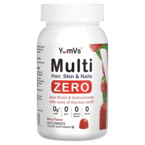 Thực phẩm chức năng Yum-Vs Multi Hair Skin & Nails Zero Berry 60 Gummies 810048612284