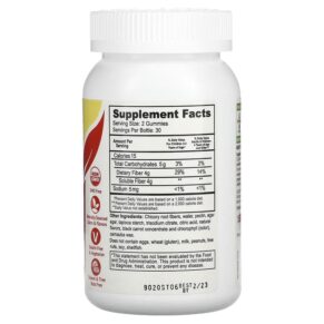 Thực phẩm bổ sung Yum-Vs Prebiotic Fiber Zero Berry 2 g 60 Gummies 810048610280