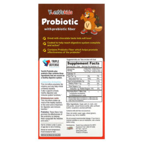 Yum-Vs Probiotic with Prebiotic Fiber Milk Chocolate 40 Bears 3 Thực phẩm bổ sung Yum-Vs Probiotic with Prebiotic Fiber Milk Chocolate 40 Bears 899105001643