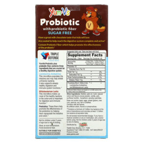 Yum-Vs Probiotic with Prebiotic Fiber Milk Chocolate Sugar-Free 40 Bears 3 Thực phẩm bổ sung Yum-Vs Probiotic with Prebiotic Fiber Milk Chocolate Sugar-Free 40 Bears 899105001605