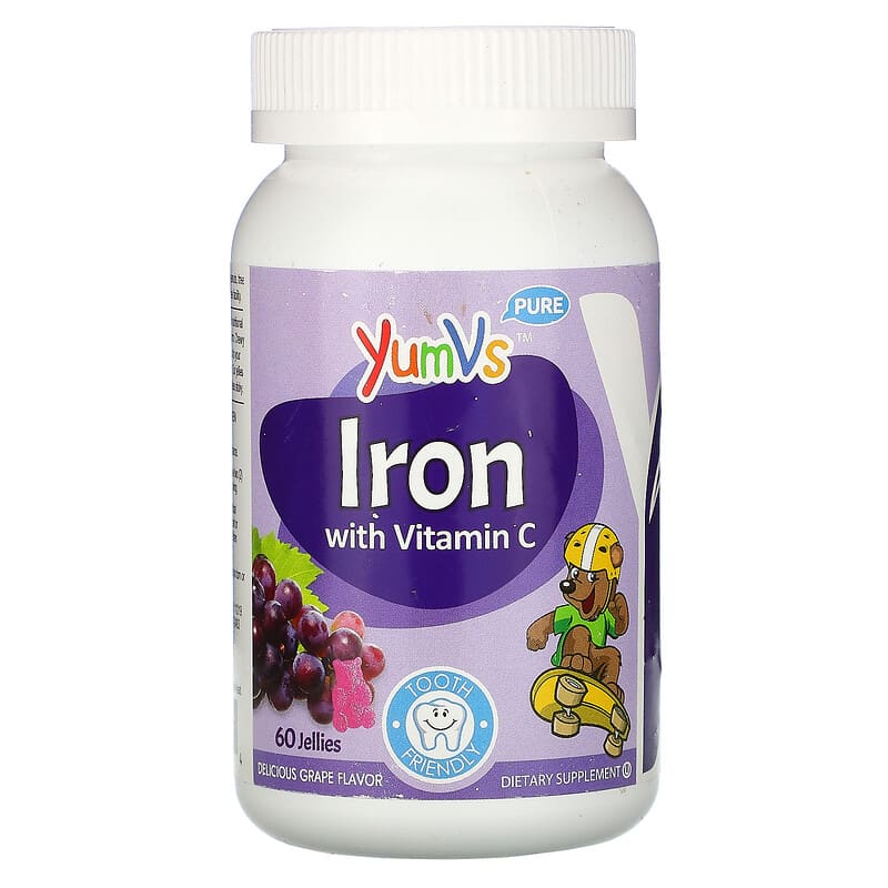 Yum-Vs Pure Iron with Vitamin C Grape 60 Jellies 8 Thực phẩm chức năng Yum-Vs Pure Iron with Vitamin C Grape 60 Jellies 899105001674