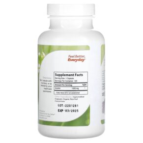 Thực phẩm bổ sung Zahler Inositol 1.000 mg 120 Capsules 848998082529