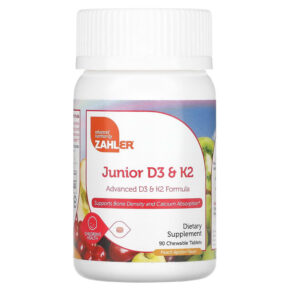Thực phẩm chức năng Zahler Junior D3 & K2 Peach Apricot 90 Chewable Tablets 848998082284