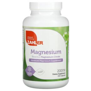 Thực phẩm chức năng Zahler Magnesium Bioactive Magnesium Citrate 200 mg 250 Capsules 848998082185