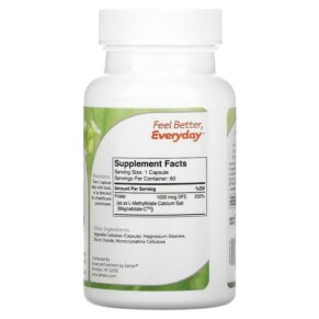 Thực phẩm bổ sung Zahler Methylfolate 60 Capsules 848998081928