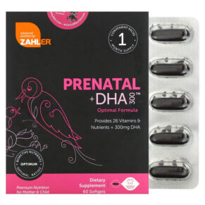 Thực phẩm chức năng Zahler Prenatal + DHA 300 Optimal Formula 60 Softgels 848998081812