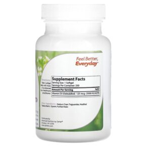 Thực phẩm bổ sung Zahler Vitamin D3 Advanced D3 Formula 125 mcg (5.000 IU) 250 Softgels 848998000431