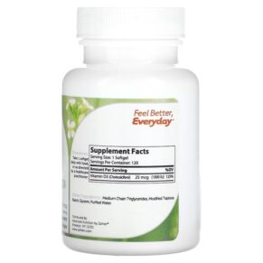 Thực phẩm bổ sung Zahler Vitamin D3 Advanced D3 Formula 25 mcg (1.000 IU) 120 Softgels 848998080549