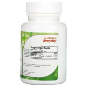 Thực phẩm bổ sung Zahler Vitamin D3 Advanced D3 Formula 250 mcg (10.000 IU) 120 Softgels 848998000448