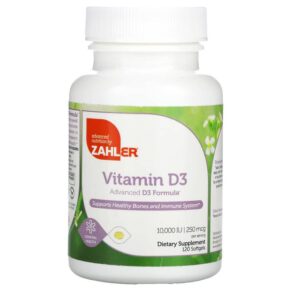 Thực phẩm chức năng Zahler Vitamin D3 Advanced D3 Formula 250 mcg (10.000 IU) 120 Softgels 848998000448