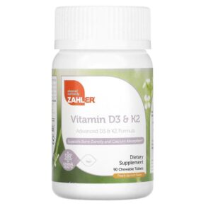 Thực phẩm chức năng Zahler Vitamin D3 & K2 Peach Apricot 90 Chewable Tablets 848998082291