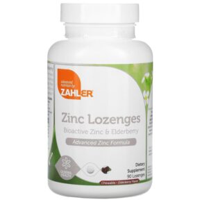 Thực phẩm chức năng Zahler Zinc Lozenges Bioactive Zinc & Elderberry Elderberry 90 Chewable Lozenges 848998082215