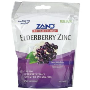 Thực phẩm chức năng Zand Herbalozenge Elderberry Zinc Sweet Elderberry 80 Lozenges 041954711420