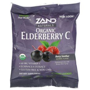 Thực phẩm chức năng Zand Naturals Organic Elderberry C Berry Soother 18 Throat Lozenges 041954472536