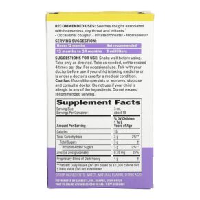 Thực phẩm bổ sung Zarbee's Baby Cough Syrup + Immune 12-24 Months Natural Grape 2 fl oz (59 ml) 897233709011