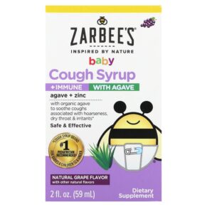 Thực phẩm chức năng Zarbee's Baby Cough Syrup + Immune with Agave Natural Grape 2 fl oz (59 ml) 897233709035