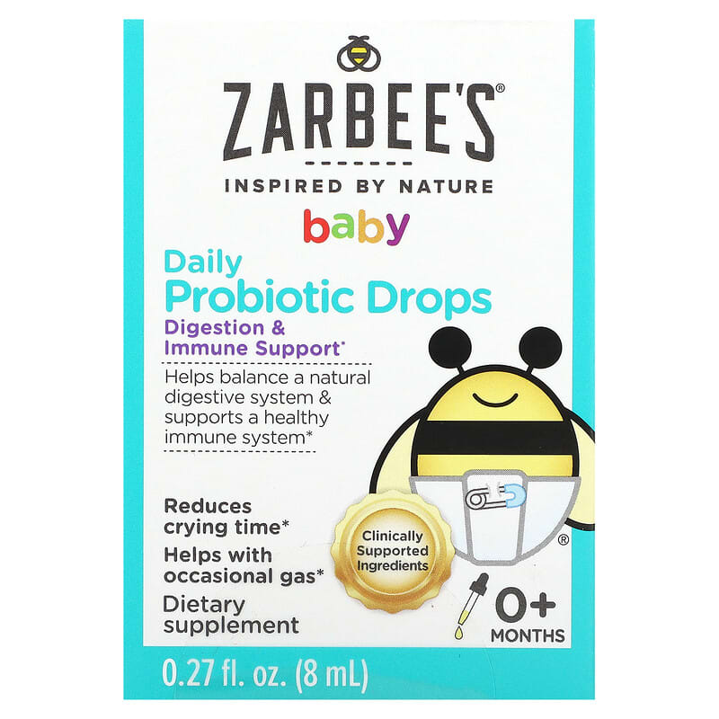 Zarbee's Baby Daily Probiotic Drops 0+ Months 0.27 fl oz (8 ml) 8 Thực phẩm chức năng Zarbee's Baby Daily Probiotic Drops 0+ Months 0.27 fl oz (8 ml) 857647007905