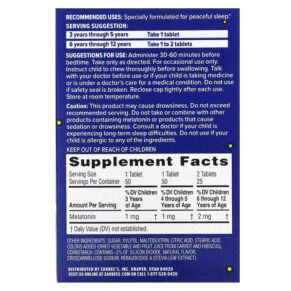 Thực phẩm bổ sung Zarbee's Children's Sleep with Melatonin For Children 3 Years + Natural Grape 50 Chewable Tablets 858438005582