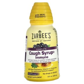 Thực phẩm chức năng Zarbee's Complete Cough Syrup + Immune Natural Berry 8 fl oz (236 ml) 857647007837