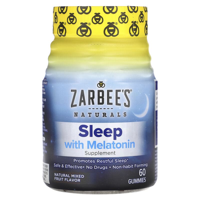 Zarbee's Sleep with Melatonin Natural Mixed Fruit 60 Gummies 8 Thực phẩm chức năng Zarbee's Sleep with Melatonin Natural Mixed Fruit 60 Gummies 857647007158