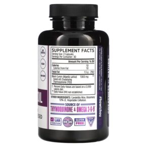 Thực phẩm bổ sung Zhou Nutrition Black Seed Oil 60 Veggie Capsules 859805006010