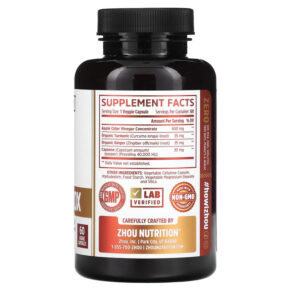 Thực phẩm bổ sung Zhou Nutrition Cider Detox 60 Veggie Capsules 669191188920
