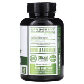 Thực phẩm bổ sung Zhou Nutrition Green Tea Extract 120 Veggie Capsules 859805006133