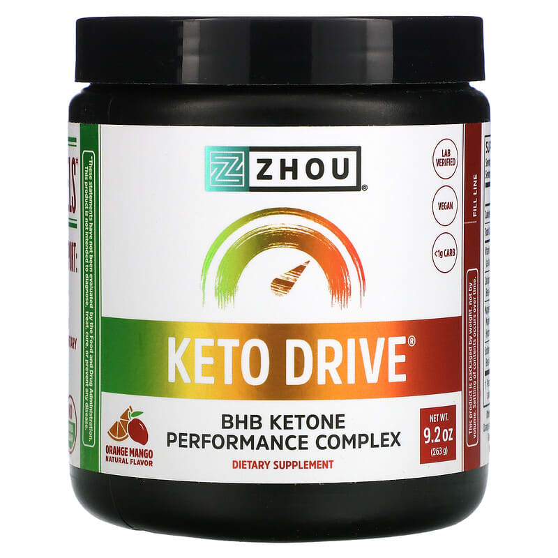 Zhou Nutrition Keto Drive Orange Mango 9.2 oz (263 g) 8 Thực phẩm chức năng Zhou Nutrition Keto Drive Orange Mango 9.2 oz (263 g) 859805006218