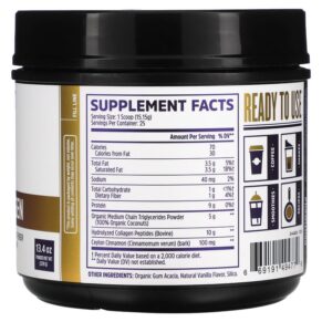 Thực phẩm bổ sung Zhou Nutrition MCT Collagen Vanilla Cinnamon 13.4 oz (379 g) 669191494779