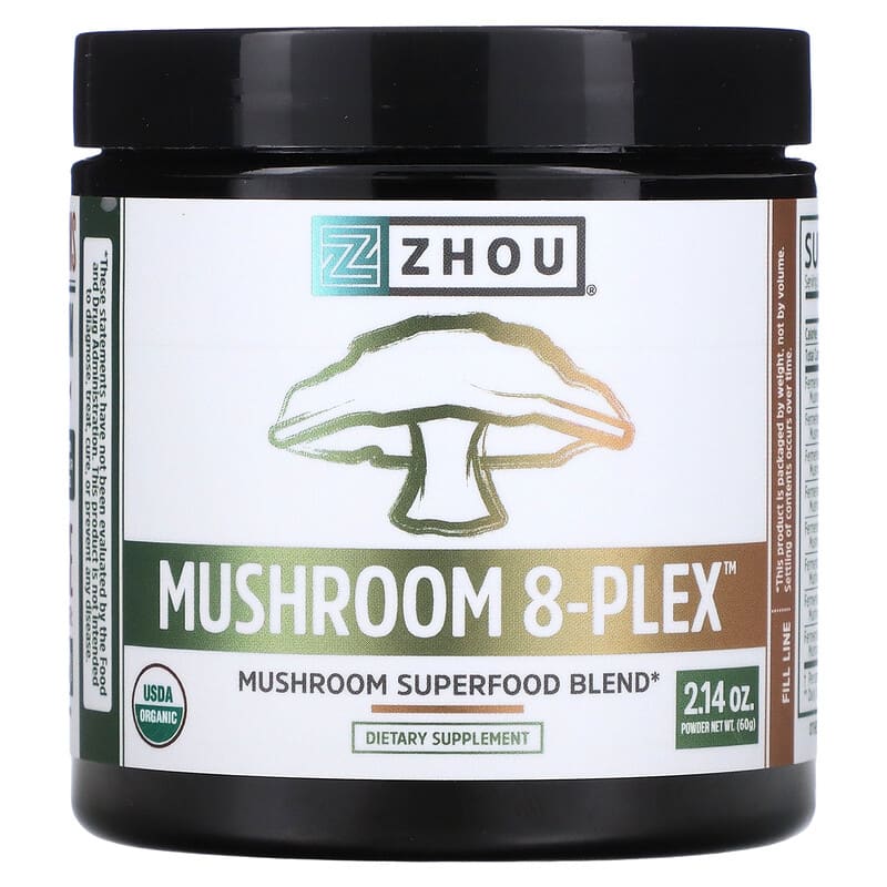 Zhou Nutrition Mushroom 8-Plex Powder 2.14 oz (60 g) 8 Thực phẩm chức năng Zhou Nutrition Mushroom 8-Plex Powder 2.14 oz (60 g) 669191172332