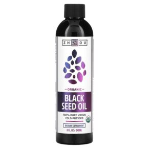Thực phẩm chức năng Zhou Nutrition Organic Black Seed Oil Cold Pressed 8 fl oz (240 ml) 859805006270
